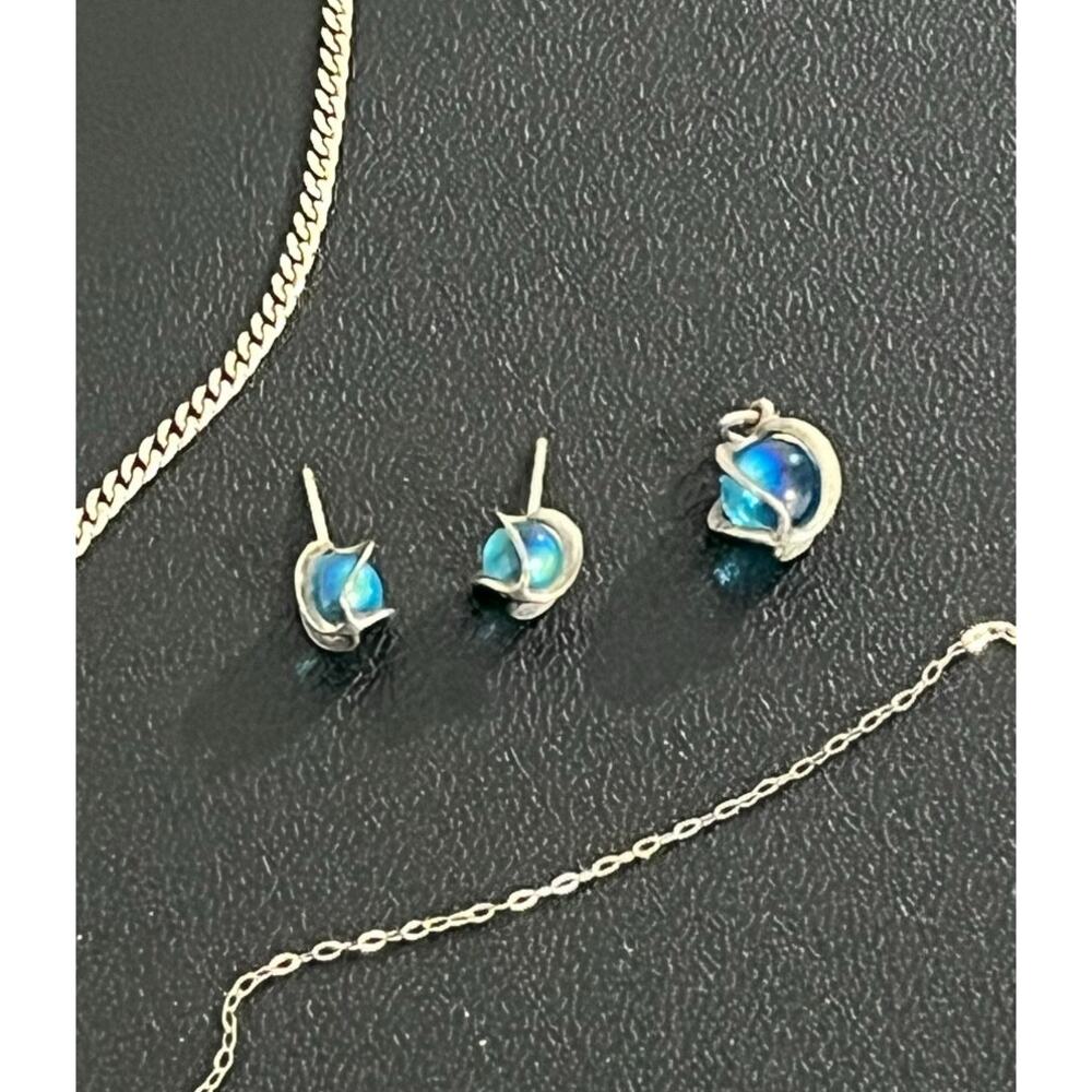 Sterling Silver Jewelry Lot 925 Mexican Silver Chain Earrings Pendant 19.42g - Picture 5 of 16